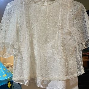 Lace white top with camisole